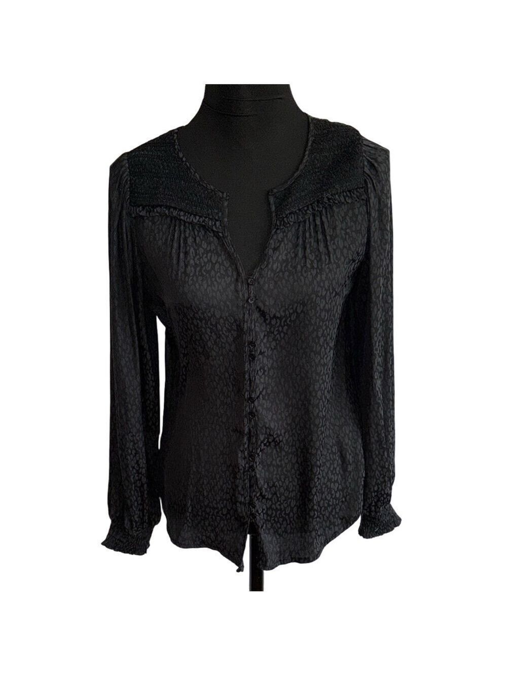 Mystree Elegant Black Cheetah print Women's Top. Feminine Monochrome